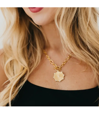 Sunburst Diamond Chain Necklace