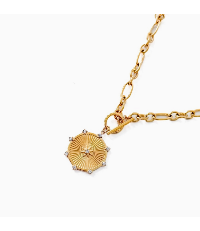 Sunburst Diamond Chain Necklace