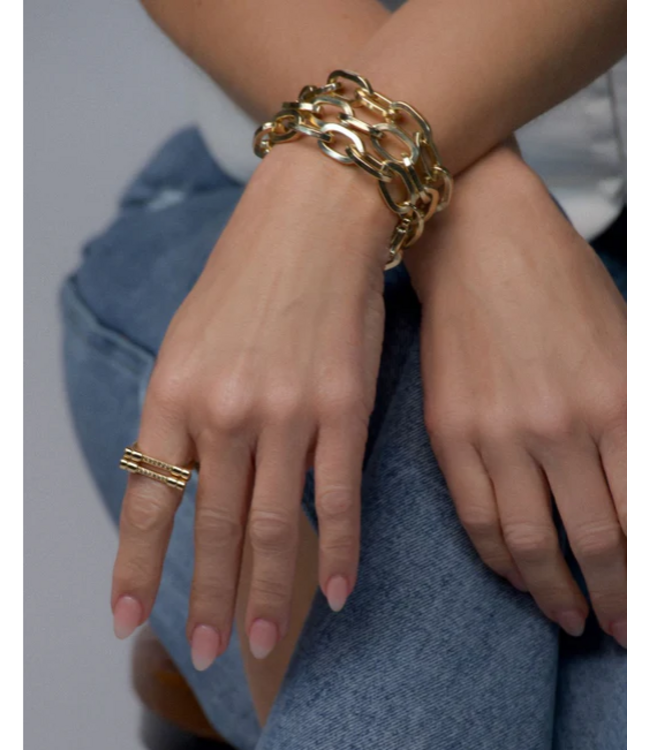 lgeorge Diamond Bar Ring Gold Size 8