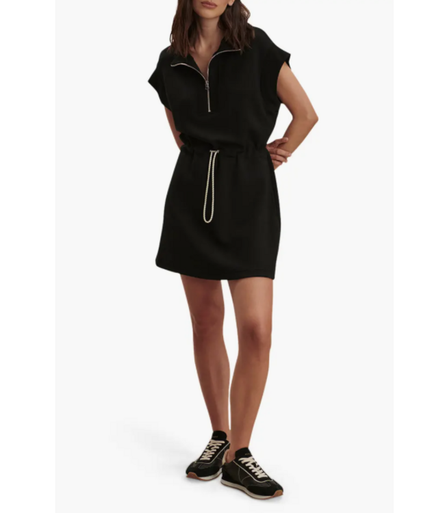 Varley Avaya Half Zip Dress Black