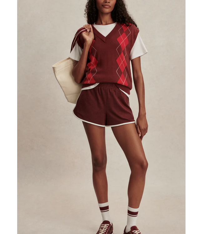 Varley Ruben Argle Knit Vest Port/Red