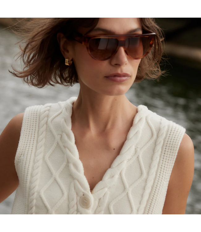 Varley Tatyana Cable Knit Vest Egrt