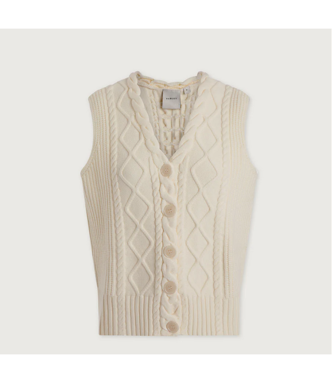Varley Tatyana Cable Knit Vest Egrt