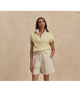 Varley Fowley knit Top Snow White/Limeade