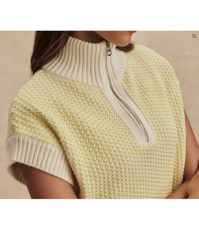 Varley Fowley knit Top Snow White/Limeade