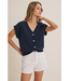 Multi-Way Versatility Button Down Sweater Vest Navy