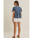 Mineral Washed Denim Pintuck Shirt