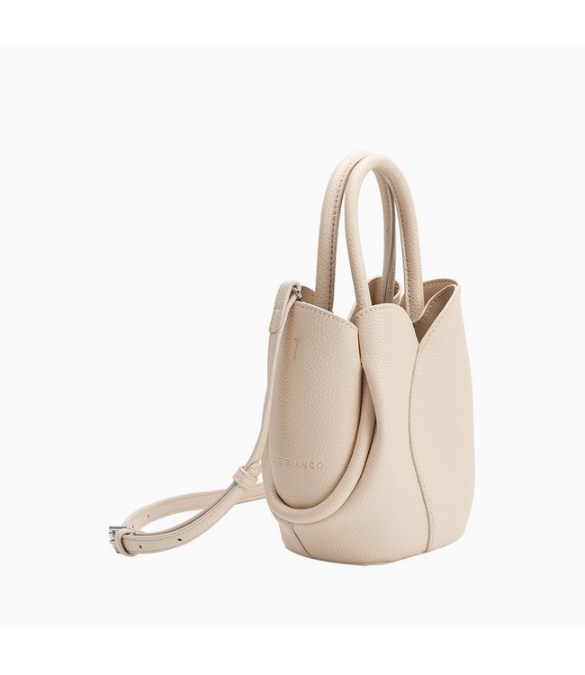 Melie Bianco Tulip Mini Bone Vegan Leather Top Handle Handbag