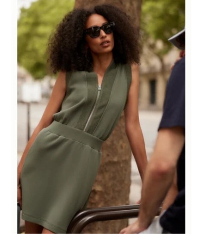 Varley Polyanna Half Zip Dress Thyme