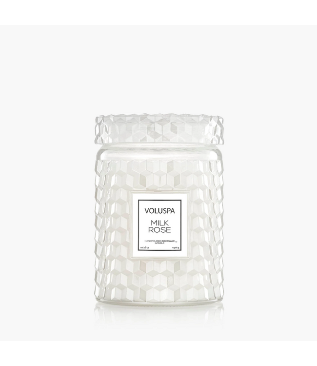 Voluspa Milk Rose 18oz Large Jar Candle