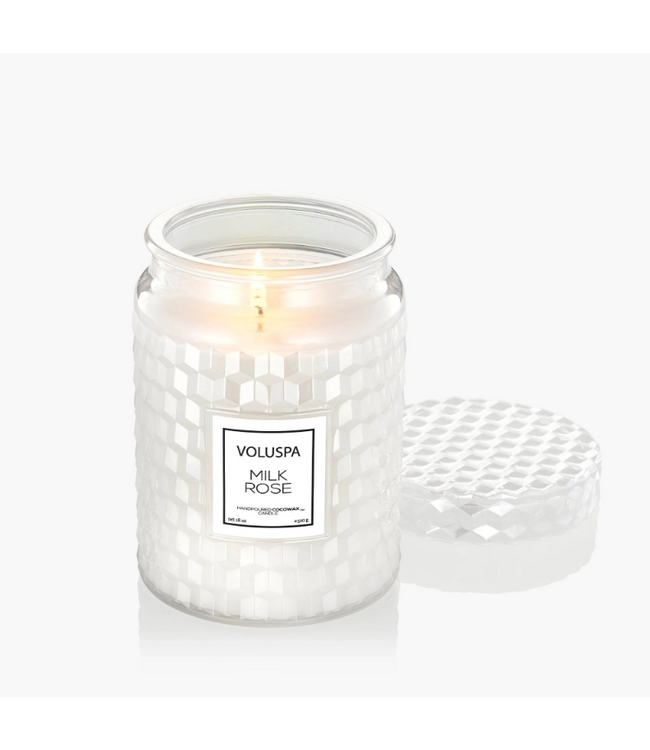 Voluspa Milk Rose 18oz Large Jar Candle