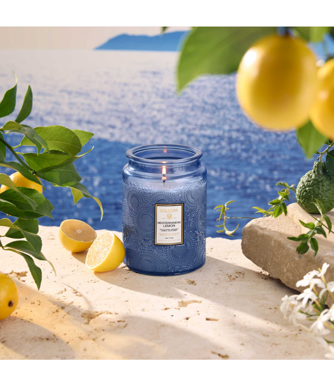 Voluspa Mediterranean Lemon 18oz Large Jar Candle
