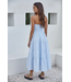 Woven Cotton Gingham Smocked Waist LT Blue