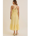Textured Halter Smocked Midi Dress Lemon Drop