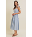 Cloud Gazing Airy Smocked Back Tiered Midi Dress LT blue
