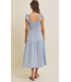 Cloud Gazing Airy Smocked Back Tiered Midi Dress LT blue