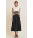 Everyday Escape Mixed Media Tiered Sweater Midi Dress Black