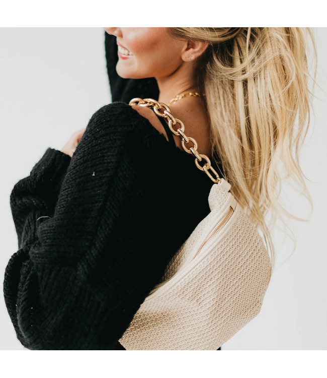 Bold Metal Chain Shoulder Strap Gold