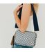 Woven Willow Camera Crossbody Bag Checkered Navy