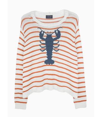 Lobster Striped Crew White/Apricot/Twilight Sky