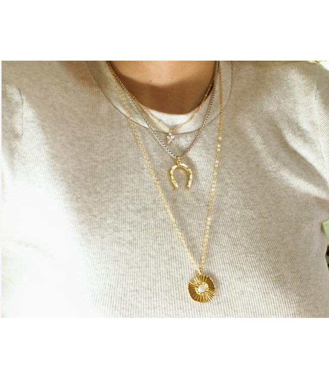 Gold Burst Pendant Necklace