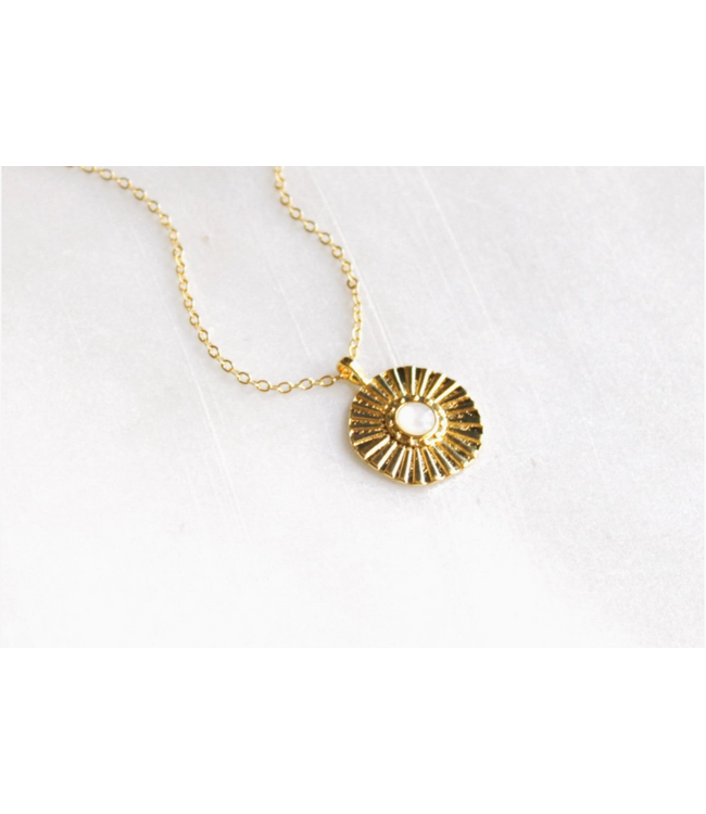 Gold Burst Pendant Necklace