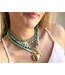 Green Opal Heart Beaded Necklace