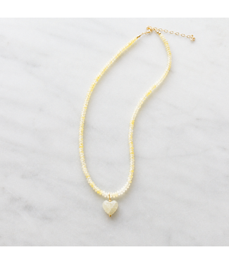 Soft Yellow Beaded Necklace