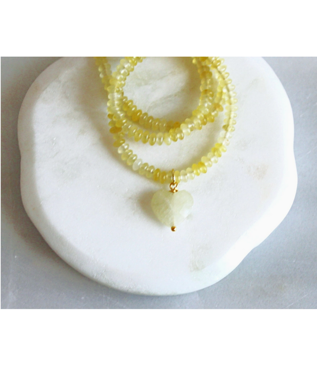 Soft Yellow Beaded Necklace