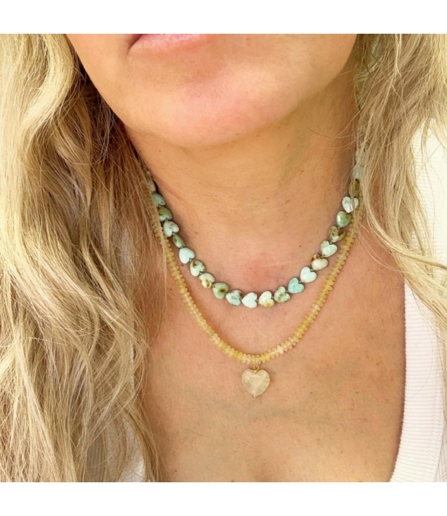 Soft Yellow Beaded Necklace