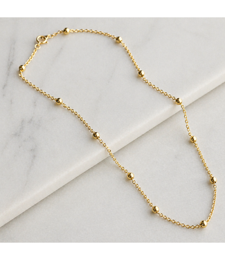 Gold Beaded Chain Necklace