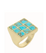 L George Tic Tac Toe Ring Turquoise