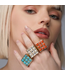 L George Tic Tac Toe Ring Turquoise