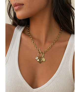 CJ Charm 2  Necklace Gold