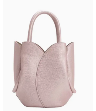 Melie Bianco Tulip Mini Mtl Pink Recycl Vegan Lthr Top