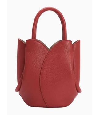 Melie Bianco Tulip Mini Red Recycl Vegan Lthr Top