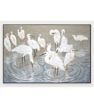 Herons and Egrets on Linen