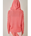 Cable Knit Hoodie Sweater Raspberry