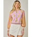 Floral Sweater Bomber Jacket Rose/Orange