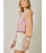 Floral Sweater Bomber Jacket Rose/Orange