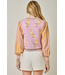 Floral Sweater Bomber Jacket Rose/Orange