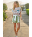 French Terry Mixed Stripe Knit Top
