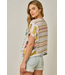 French Terry Mixed Stripe Knit Top