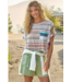 French Terry Mixed Stripe Knit Top