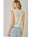 Pointelle Knitted Button Up Vest Cream