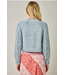 Multicolor Cable Knit Cardigan Blue