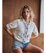 Faux Stitch Short Sleeve Cardigan Blue
