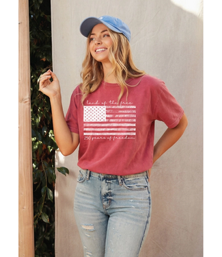 Land of the Free Mineral Graphic Top Cardinal