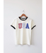 USA with Pattern Ringer Graphic Top Black