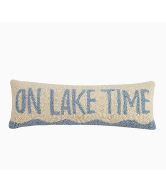 On Lake Time Hook Pillow, Blue/White